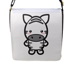 Kawaii Zebra Flap Messenger Bag (l)  by KawaiiKawaii