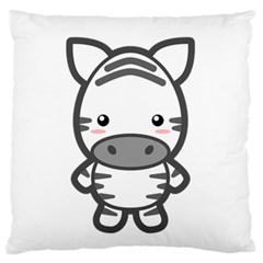 Kawaii Zebra Large Flano Cushion Cases (one Side)  by KawaiiKawaii