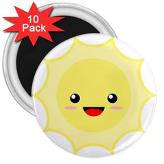 Kawaii Sun 3  Magnets (10 Pack)  by KawaiiKawaii