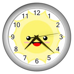 Kawaii Sun Wall Clocks (silver)  by KawaiiKawaii