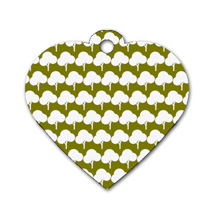 Tree Illustration Gifts Dog Tag Heart (One Side)