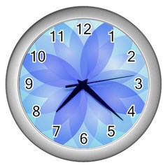 Abstract Lotus Flower 1 Wall Clocks (silver)  by MedusArt