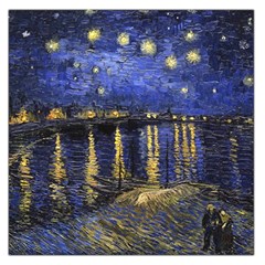 Vincent Van Gogh Starry Night Over The Rhone Large Satin Scarf (square) by MasterpiecesOfArt