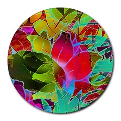 Floral Abstract 1 Round Mousepads by MedusArt