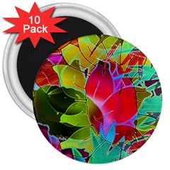 Floral Abstract 1 3  Magnets (10 Pack)  by MedusArt