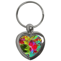 Floral Abstract 1 Key Chains (heart)  by MedusArt