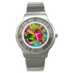 Floral Abstract 1 Stainless Steel Watches Front