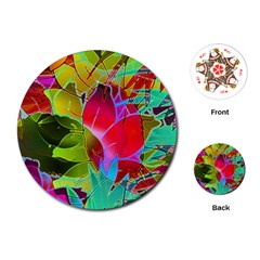 Floral Abstract 1 Playing Cards (round)  by MedusArt