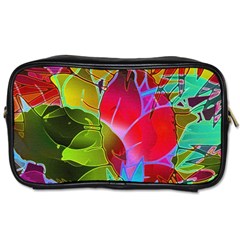 Floral Abstract 1 Toiletries Bags 2-side by MedusArt