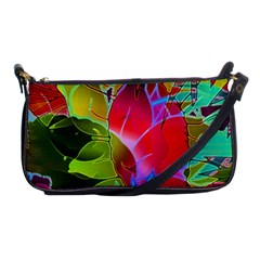 Floral Abstract 1 Shoulder Clutch Bags by MedusArt