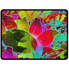 Floral Abstract 1 Fleece Blanket (large)  by MedusArt