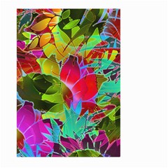 Floral Abstract 1 Large Garden Flag (two Sides) by MedusArt