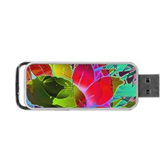 Floral Abstract 1 Portable Usb Flash (two Sides) by MedusArt