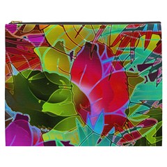 Floral Abstract 1 Cosmetic Bag (xxxl)  by MedusArt