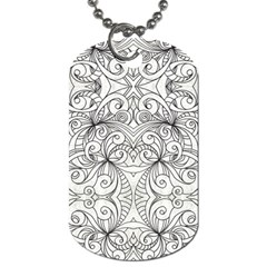 Drawing Floral Doodle 1 Dog Tag (one Side) by MedusArt