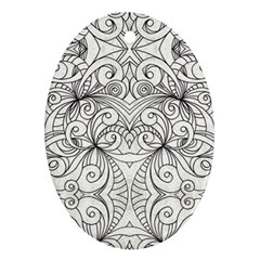 Drawing Floral Doodle 1 Oval Ornament (two Sides) by MedusArt