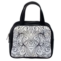 Drawing Floral Doodle 1 Classic Handbags (one Side) by MedusArt