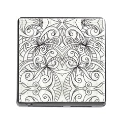 Drawing Floral Doodle 1 Memory Card Reader (square) by MedusArt