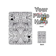 Drawing Floral Doodle 1 Playing Cards 54 (mini)  by MedusArt