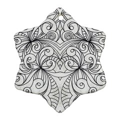 Drawing Floral Doodle 1 Ornament (snowflake)  by MedusArt