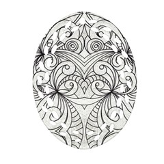 Drawing Floral Doodle 1 Oval Filigree Ornament (2-side)  by MedusArt