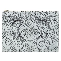 Drawing Floral Doodle 1 Cosmetic Bag (xxl)  by MedusArt