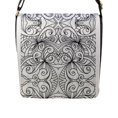 Drawing Floral Doodle 1 Flap Messenger Bag (l)  by MedusArt