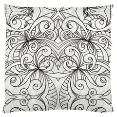 Drawing Floral Doodle 1 Standard Flano Cushion Cases (one Side)  by MedusArt