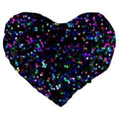 Glitter 1 Large 19  Premium Heart Shape Cushions