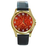 Glitter 3 Round Gold Metal Watches Front