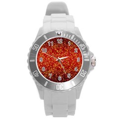 Glitter 3 Round Plastic Sport Watch (l) by MedusArt