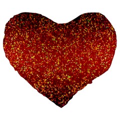 Glitter 3 Large 19  Premium Heart Shape Cushions by MedusArt