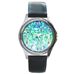 Mosaic Sparkley 1 Round Metal Watches by MedusArt