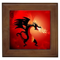 Funny, Cute Dragon With Fire Framed Tiles by FantasyWorld7