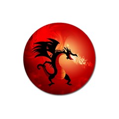 Funny, Cute Dragon With Fire Magnet 3  (round) by FantasyWorld7