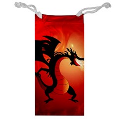 Funny, Cute Dragon With Fire Jewelry Bags by FantasyWorld7