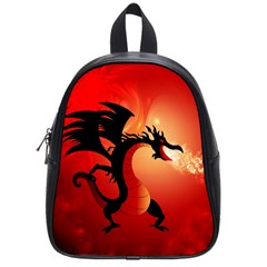 Funny, Cute Dragon With Fire School Bags (small)  by FantasyWorld7