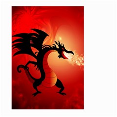 Funny, Cute Dragon With Fire Large Garden Flag (two Sides) by FantasyWorld7