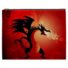 Funny, Cute Dragon With Fire Cosmetic Bag (xxxl)  by FantasyWorld7