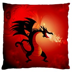 Funny, Cute Dragon With Fire Standard Flano Cushion Cases (one Side)  by FantasyWorld7