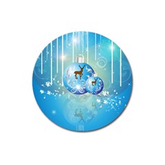 Wonderful Christmas Ball With Reindeer And Snowflakes Magnet 3  (round) by FantasyWorld7