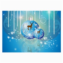 Wonderful Christmas Ball With Reindeer And Snowflakes Large Glasses Cloth by FantasyWorld7