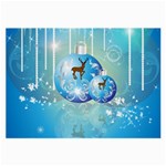 Wonderful Christmas Ball With Reindeer And Snowflakes Large Glasses Cloth Front