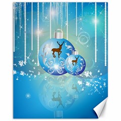 Wonderful Christmas Ball With Reindeer And Snowflakes Canvas 11  X 14   by FantasyWorld7