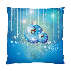 Wonderful Christmas Ball With Reindeer And Snowflakes Standard Cushion Case (one Side)  by FantasyWorld7