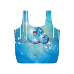 Wonderful Christmas Ball With Reindeer And Snowflakes Full Print Recycle Bags (S)  Front