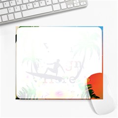 Tropical Design With Surfboarder Large Mousepads by FantasyWorld7