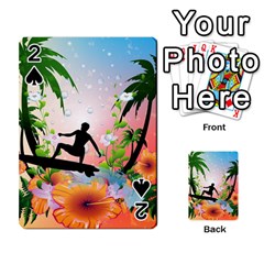 Tropical Design With Surfboarder Playing Cards 54 Designs  by FantasyWorld7