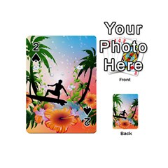 Tropical Design With Surfboarder Playing Cards 54 (mini)  by FantasyWorld7