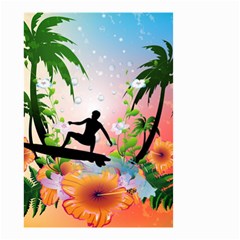 Tropical Design With Surfboarder Small Garden Flag (two Sides) by FantasyWorld7